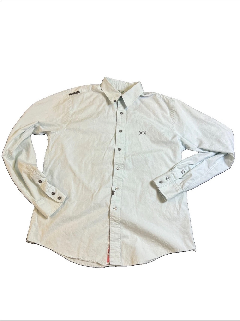 Project E Vintage Button Down Shirt XL Baby Blue Y2K Indie Sleaze Streetwear